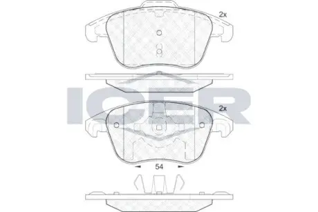 Тормозные колодки (передние) Citroen C4 04-/Peugeot 207/307/308/3008 02- ICER 181866-200