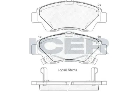 Тормозные колодки, дисковый тормоз.) ICER 181906