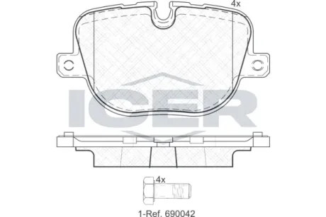 Колодки гальмівні (задні) Land Rover Range Rover III/IV/Sport I/II 09- ICER 181952