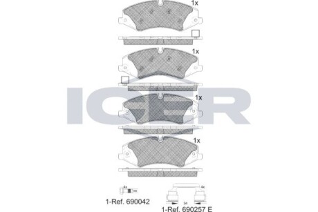 Колодки гальмівні (передні) Land Rover Discovery IV/V 09-/Range Rover III/IV/Sport I/II 06- ICER 181957-203