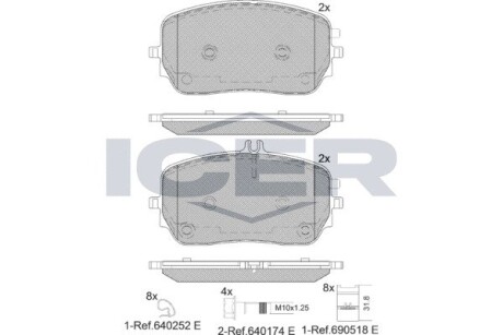 Тормозные колодки (передние) MB GLE-class (V167C167) 18-/GLS-class (X167) 19- ICER 182365