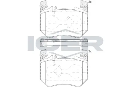 Колодки тормозные (передние) MB S-class (W223/V223/Z223) 20-/GLC (X254) 22- ICER 182439