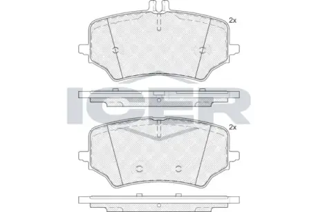 Колодки гальмівні (задні) MB EQE (V295/X294) 22-/EQS (V297/X296) 21- (ZF) ICER 182450