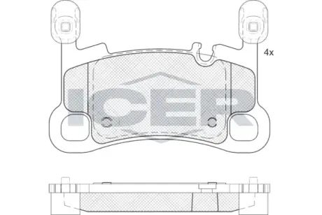 Колодки гальмівні (задні) Porsche Cayenne 17- (Brembo) ICER 182458
