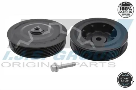 Шків колінвалу + шків генератора Renault Kangoo 1.9 dTi/dCi 01- (6PK) (з болтами) IJS GROUP 17-1024SET (фото 1)
