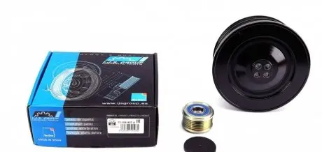 Шкив коленвала + шкив генератора BMW 5 (E60)/X5 (E70) 2.5D/3.0D 02- (генератор 150А)) IJS GROUP 17-1081KIT A
