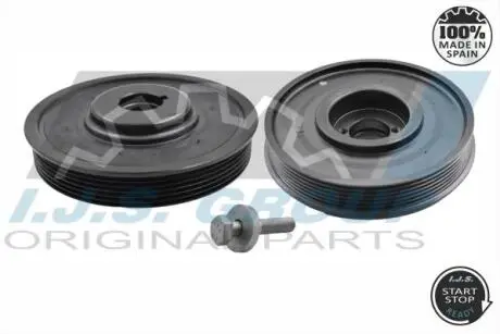 Шків колінвалу + шків генератора Citroen Berlingo/Jumpy/Peugeot Expert 1.9D/2.0HDI 98- (6PK) (з болтами) IJS GROUP 171085SET (фото 1)
