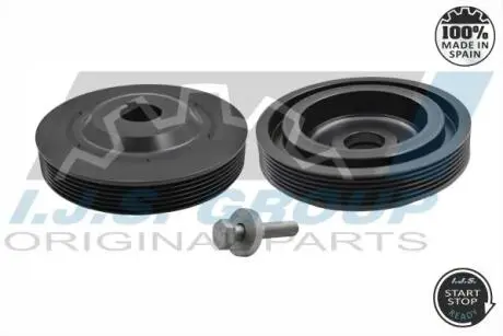 Шків колінвалу Citroen Jumpy/Fiat Scudo/Peugeot Expert 2.0 D 07- (6PK) (з болтом) IJS GROUP 171104SET (фото 1)