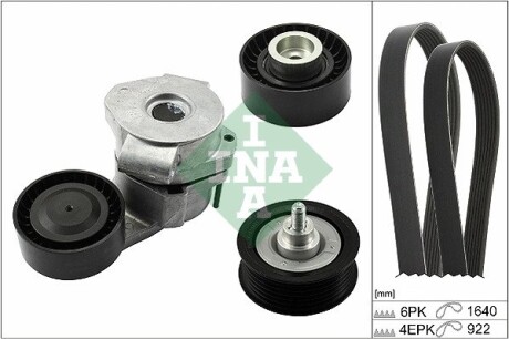 Комплект ремня генератора Citroen Jumper/Peugeot Boxer 2.2 HDi 06- (6PK1640/4EPK922) INA 529 0322 10