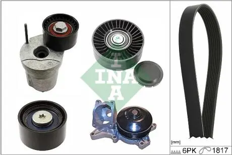 ZESTAW PASKA WIELOROWK. BMW 2,0D +OAP (Z POMPд WODY) INA 529036830
