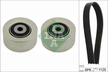 Комплект поликлинових ременів (з роликами) CITROEN C2, C2 ENTERPRISE, C3 I, C3 PLURIEL, PEUGEOT 307 1.1-1.6 08.00- INA 529040510