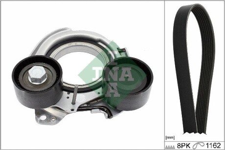 Комплект ременя генератора BMW 3 (G20/G80/G28)/5 (G30/F90) 2.0DH 19- B47 (8PK1162) INA 529056810