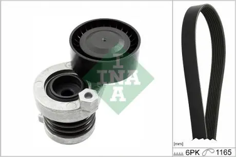 Комплект ременя генератора Renault Kangoo 1.5 dCi 17- (6PK1165), K9K/OM608.915 INA 529 0590 10