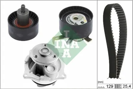 Комплект ГРМ (ремінь + ролик + водяний насос) FORD COUGAR, FOCUS I, FOCUS I/KOMBI, MONDEO II, TOURNEO CONNECT, TRANSIT CONNECT 1.6-2.0 08.96-12.13 INA 530006630