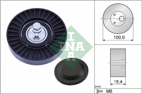 Ролик генератора Audi A4/A6/VW Touareg 3.0 TSI 17- (натяжной) (100x18.4) INA 531 0966 10