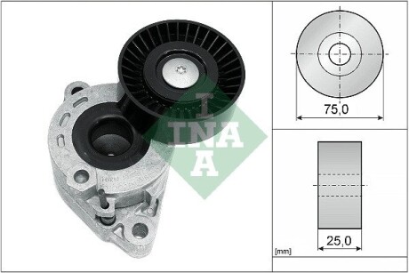 Натяжник ремня генератора Mitsubishi Outlander 3.0 06-12 (75x25) INA 534 0721 10