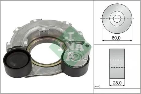 Натяжник ременя генератора Hyundai i10/i20/i30/Kia Rio 16- INA 534079610