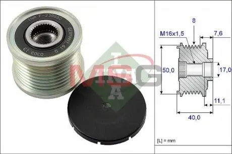 Шків генератора MB E-class (W211)/S-class (W221) 06-09, OM629 INA 535 0119 10