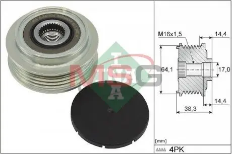 Шкив генератора MB C-class (W205)/E-class (W213) 4.0 14- INA 535 0350 10