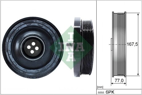 Шків колінвалу BMW 3 (E90/F30/F80)/ 5 (F10) 1.6-2.0 d 07-, N47/M47 INA 544 0137 10 (фото 1)