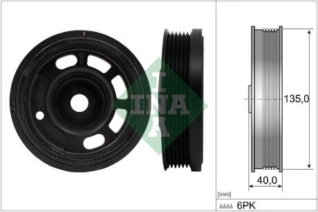 Шків колінвалу Audi A1/A3/Q2/Skoda Fabia/Kamiq/VW Caddy 1.0 15- INA 544 0172 10