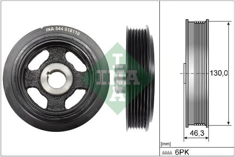 Шкив коленвала Toyota Rav4 1.8-2.0/2.0D 00-05 ((6PK) INA 544 0181 10