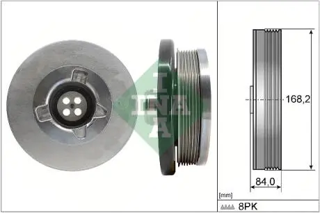 Шків колінчастого валу BMW 3 (G20/G80)/5 (G30/F90)/X5 (G05/F95)/X6 (G06/F96)/X7 (G07) 16- B58 INA 544 0508 10
