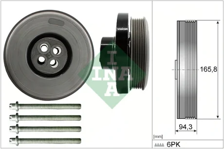 Фото 1 - шків колінчастого валу MB C-class (W204/W205)/E-class (W212) 08-18 OM651 (з болтами) INA 544 0602 20 Шків колінчастого валу MB C-class (W204/W205)/E-class (W212) 08-18 OM651 (з болтами) INA 544 0602 20 (фото 1)