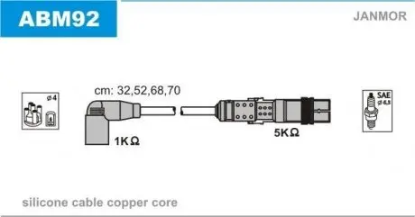 Проволока зажигания, набор Janmor ABM92