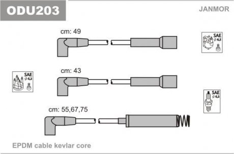 Провода запалення Janmor ODU203 (фото 1)