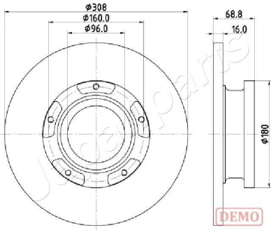 Диск гальмівний (задній) Ford Transit 12- (288x16) JAPANPARTS DP0312C