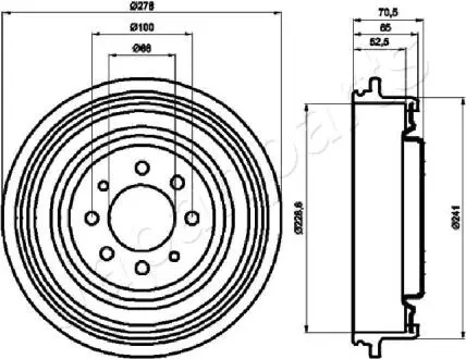 Барабан тормозной (задний) Renault Kangoo 97- JAPANPARTS TA0703 (фото 1)