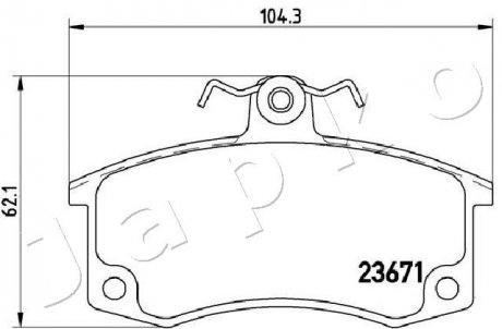 Колодки гальмівні (передні) Lada 2104/2105/2108/2109/2110/2111/2112/2113/2114/Kalina 84- (+датчики) JAPKO 50046