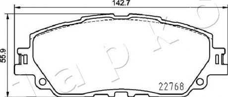 Колодки гальмівні передні Toyota Camry 2.5 Hybrid (17 -), RAV 4 (18 -)/Lexus ES JAPKO 502026