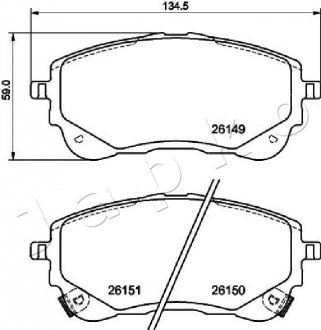 Колодки гальмівні (передні) Toyota Corolla XII 18-/Suzuki Swace 20- JAPKO 502027