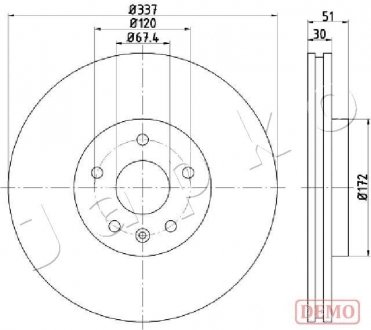 Диск тормозной (задний) Volvo S60/S80/V60/V70 06-18 (302x11) (с покр.) JAPKO 610323C