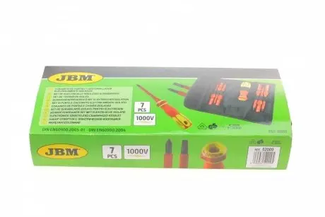 Набір викруток з електричною ізоляцією (8шт) (до 1000В) JBM 52009