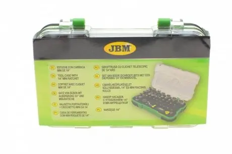 Набір насадок 1/4" (38 предметів) (+міні-Тріскачка) JBM 53156