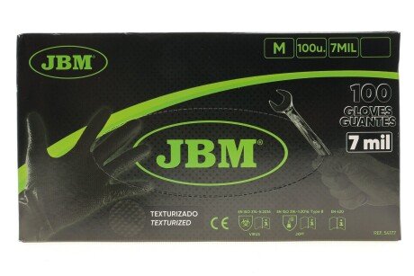 Перчатки нитриловые (M) 100шт (7mil) (черные Diamond texture) JBM 54177