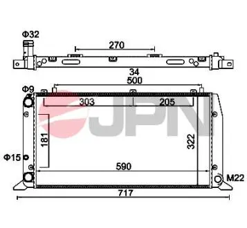 Радиатор двигателя JPN 60C9052JPN