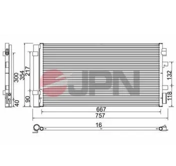 Радиатор кондиционера (с осушителем) JPN 60C9128JPN