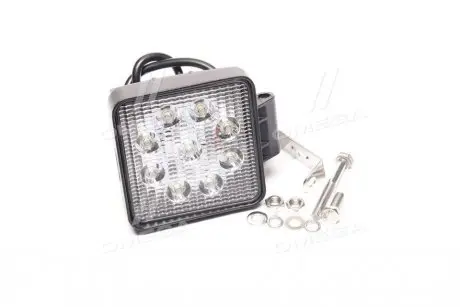 Фара LED квадратная 27W, 9 ламп, 110*164мм, узкий луч. 12/24V 6000K (LITLEDA,) JUBANA 453701039/453701037