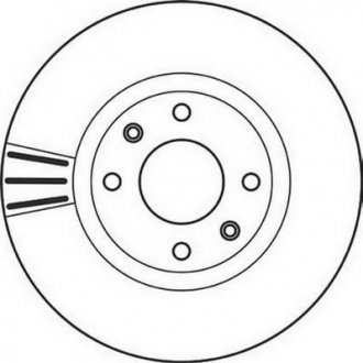 Тормозной диск передний Citroen Berlingo / DS / Opel Corsa / Peugeot 206, 207, 208, 307, 308, Partn Jurid 562129JC (фото 1)