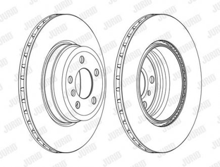 Тормозной диск задний BMW X5 (E70) / X6 (E71,E72,F16,F86) Jurid 562523JC1 (фото 1)
