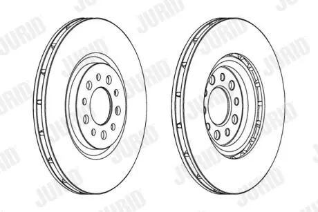 Тормозной диск передний Alfa Romeo 159, Brera, Jiulietta, Spider / Jeep Cherokee Jurid 563067JC1