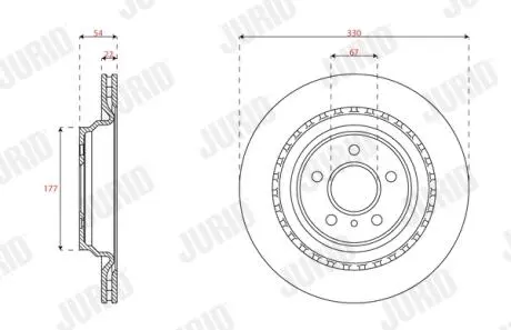Гальмівний диск задній Mercedes GLE (W166, C292), M-Class (W166) Jurid 563348JC