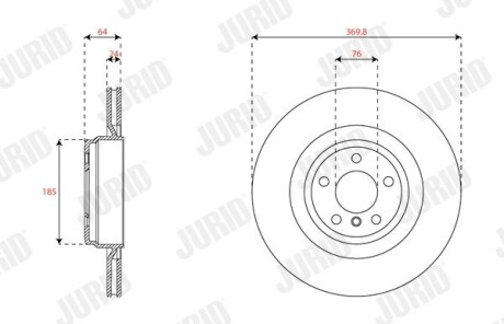 Тормозной диск задний BMW 5-Series, 7-Series Jurid 563515JC1