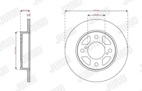 Тормозной диск задний SUZUKI BALENO, SWIFT Jurid 563584JC