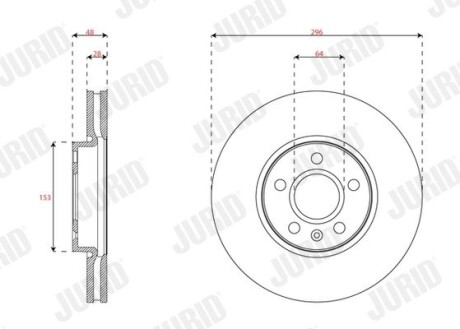 Тормозной диск передний Volvo S60 III, S90 II, V60 II, V90 II Jurid 563626JC