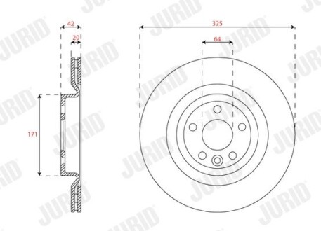 Гальмівний диск задній Land Rover Discovery Sport, Range Rover Velar Jurid 563639JC